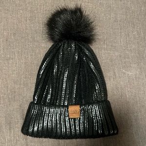 Black Chenille Beanie